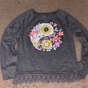 Justice Grey Graphic Sweatshirt size 8